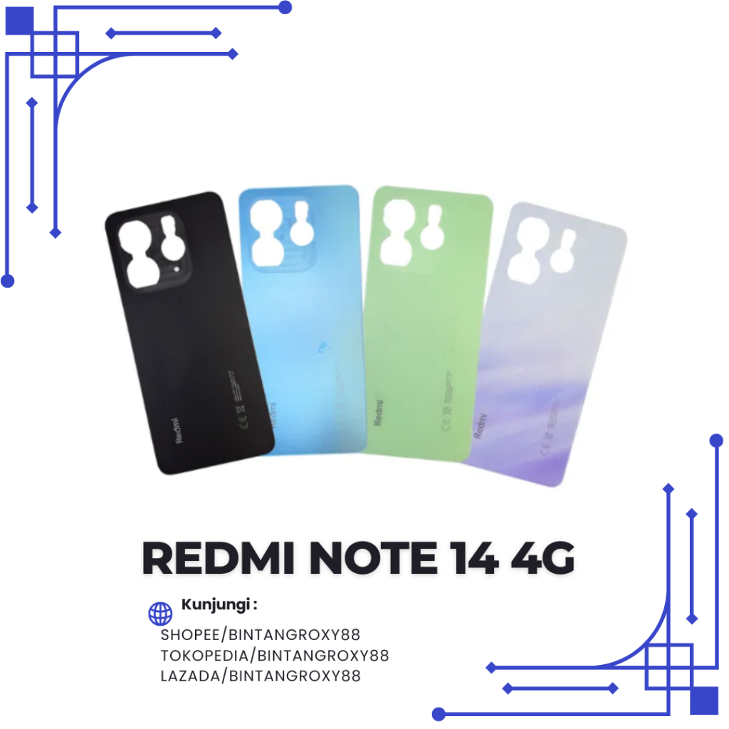BACKDOOR - BACK CASING COMPATIBLE UNTUK X1AOMI R3DMI NOTE 14 4G TUTUP BELAKANG BACK DOOR