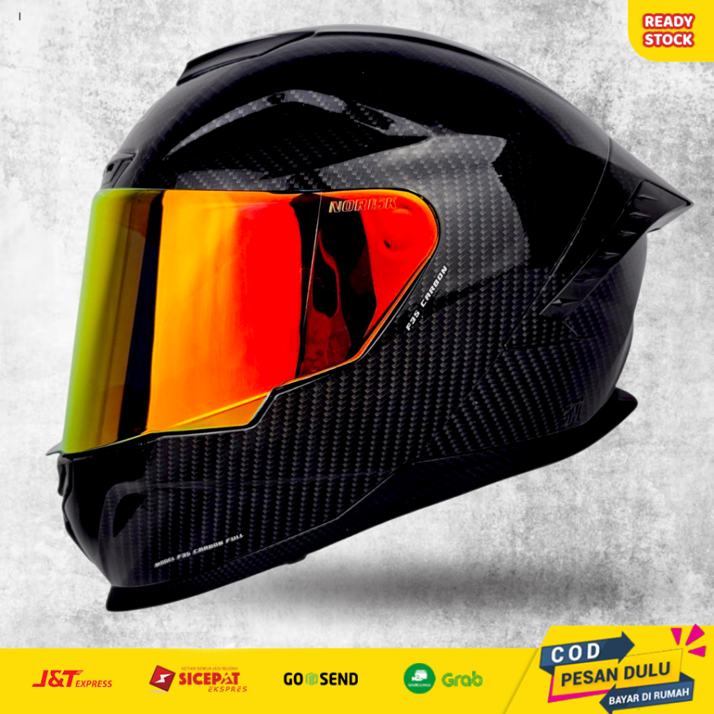 Helm Full Face Dewasa Visor Iridium Silver SNI- Helm Motor