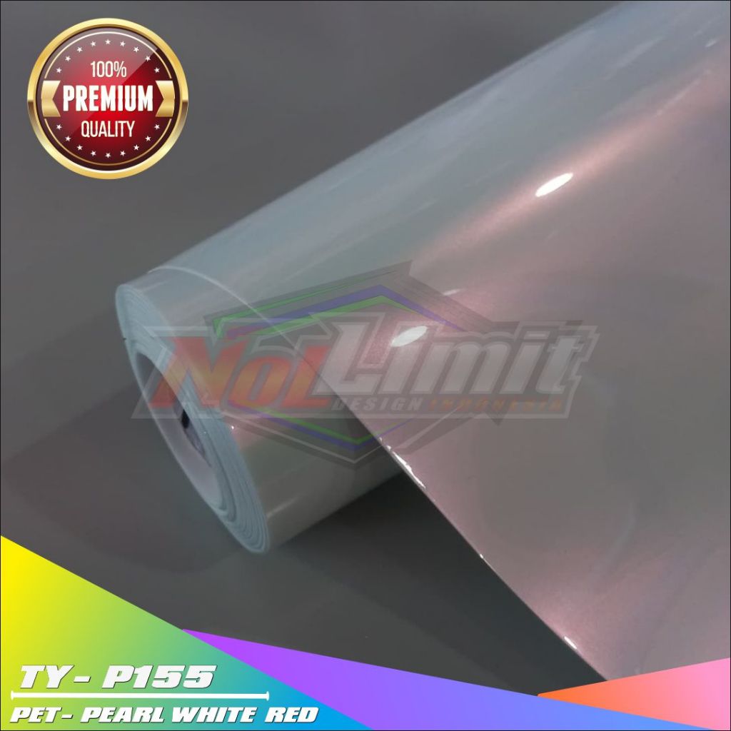 Sticker Skotlet PET Pearl White Red / Sticker PET Lembayung Pearl White Red Premium [ROLL]