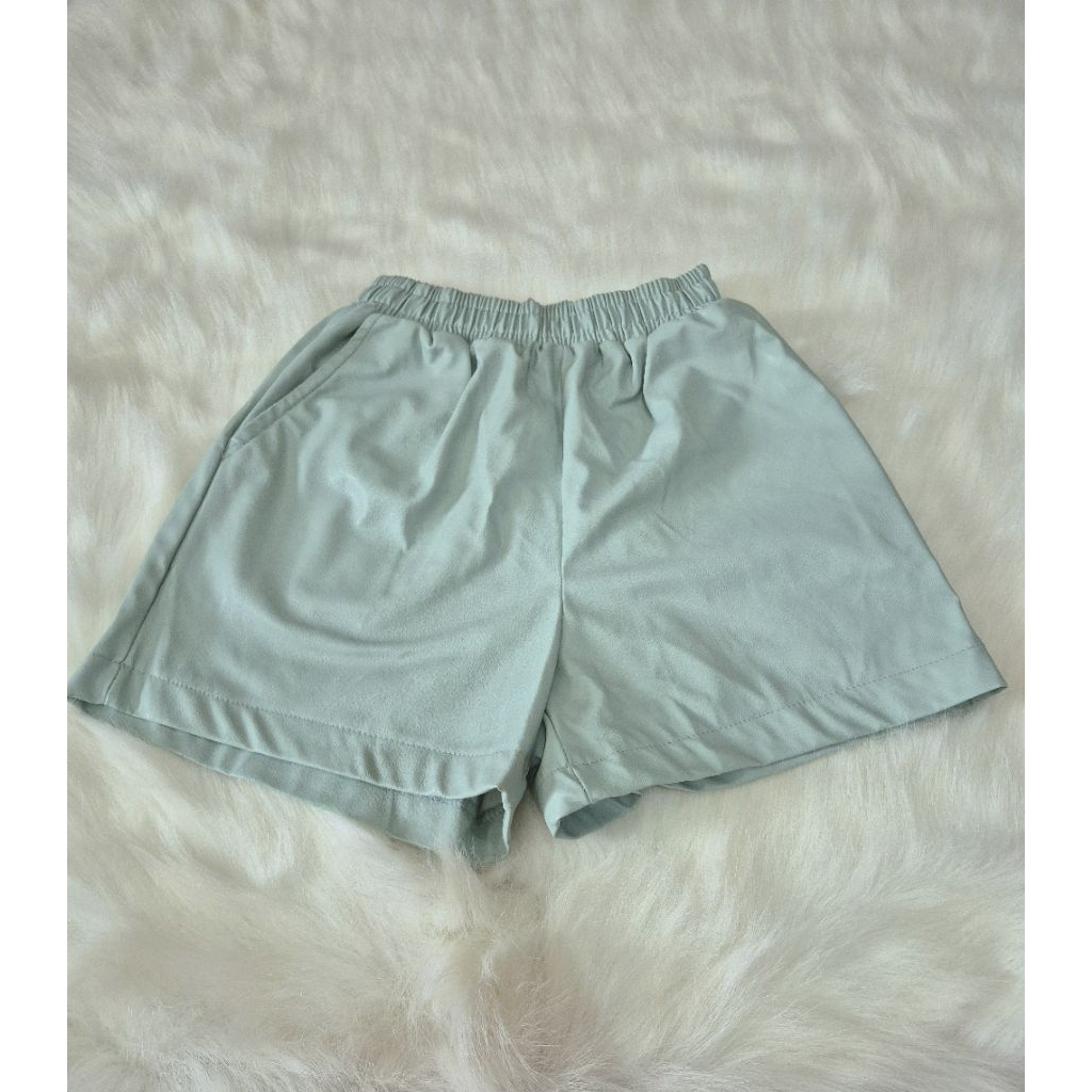 celana pendek kulit leather shorts wanita remaja