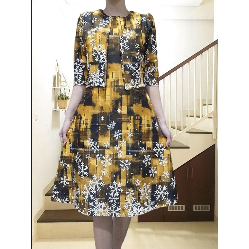 Dress bolero scuba import 1509 / dress bolero import