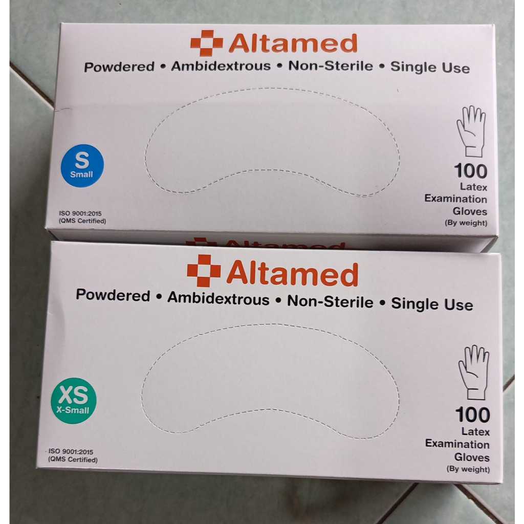 Handscoon Non Steril Altamed Latex Isi 100pcs / Sarung Tangan Latex Altamed / Handscoon Latex Altame