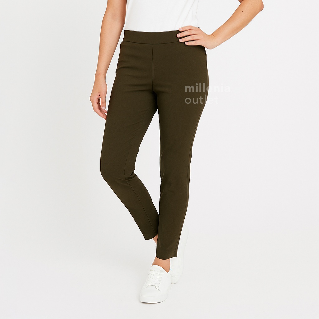 Celana Panjang Jegging Wanita Bahan Stretch Warna Green Olive - Women Basic Jegging Pants