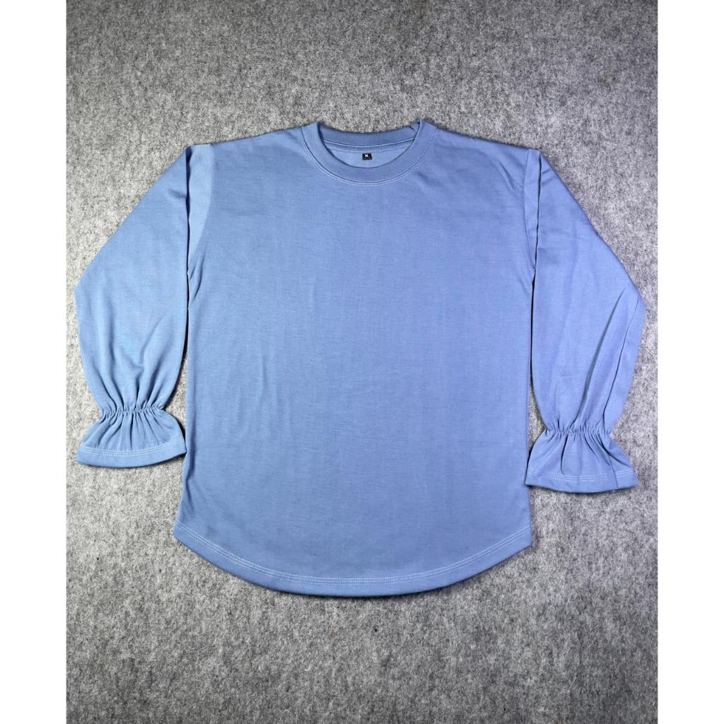 Kaos Blouse Balon Wanita Kaos Lengan Panjang