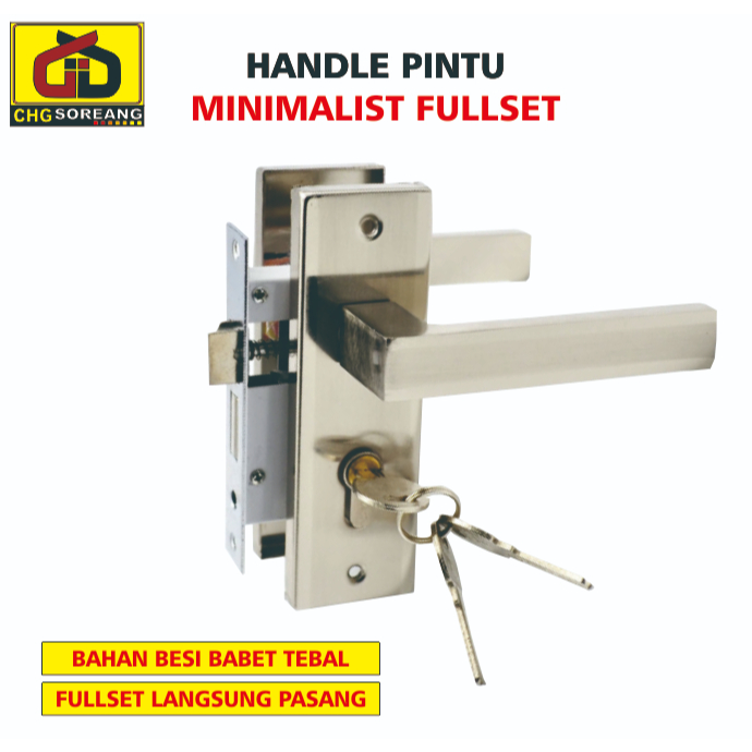 HANDLE KUNCI PINTU SATU SET KECIL PINTU BESI BABET KUAT