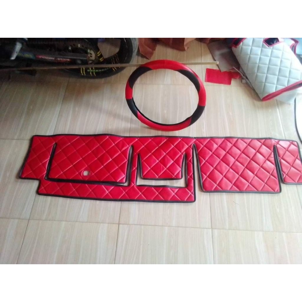 alas dashboard mobil kijang super kotak + sarung setir