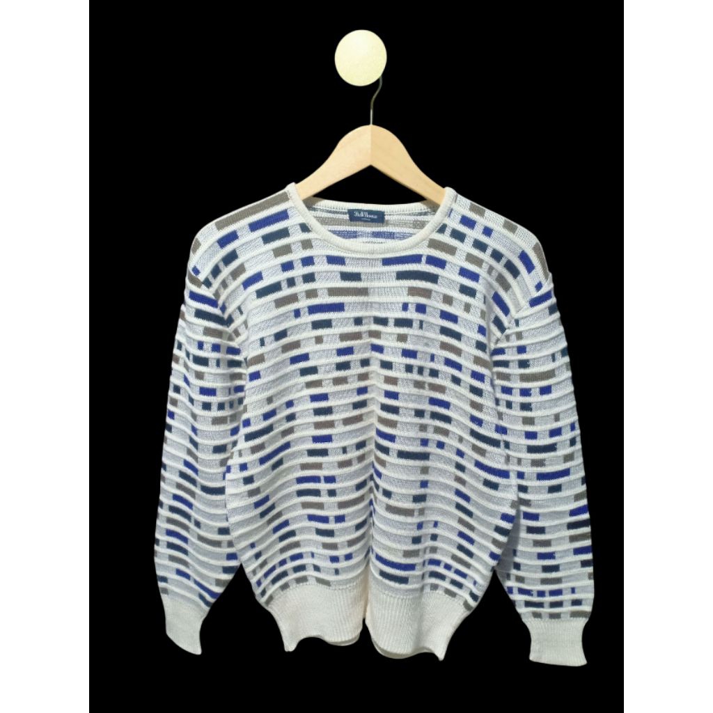 Sweater Rajut full motif timbul ala coogie, lengan balon