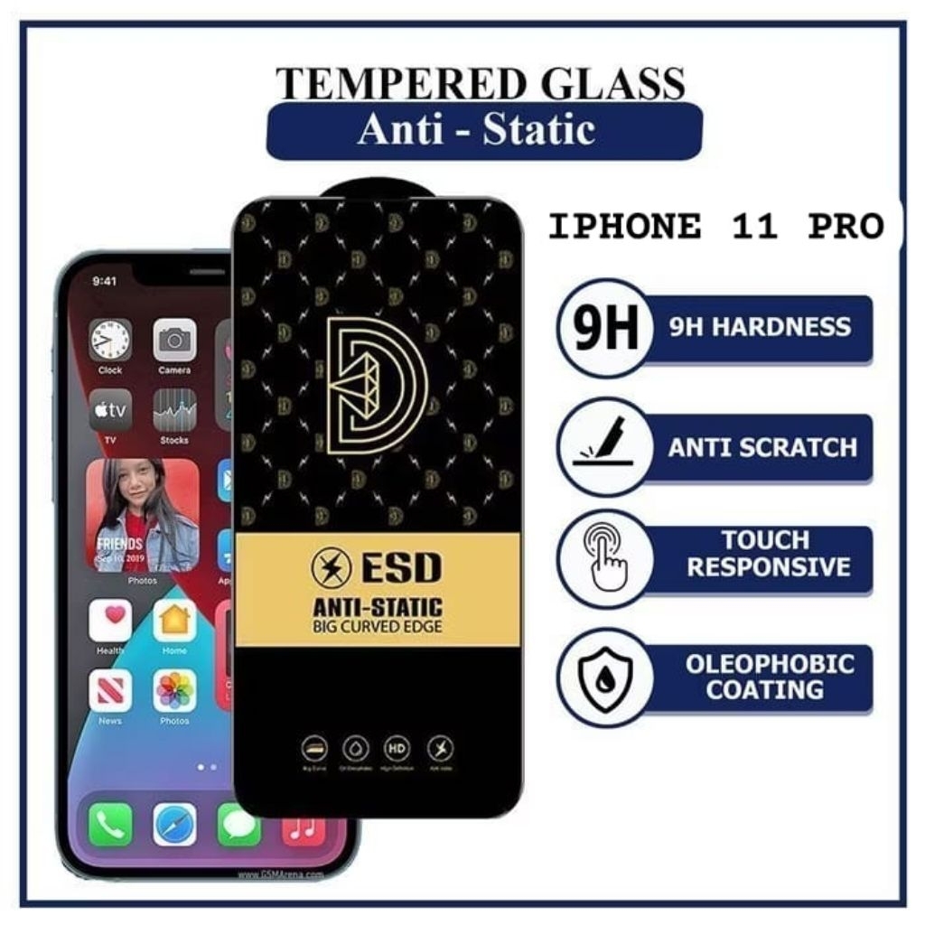 ANTIGORES FULL KACA ANTI STATIC FOR IPHONE 11 PRO  - BATAM