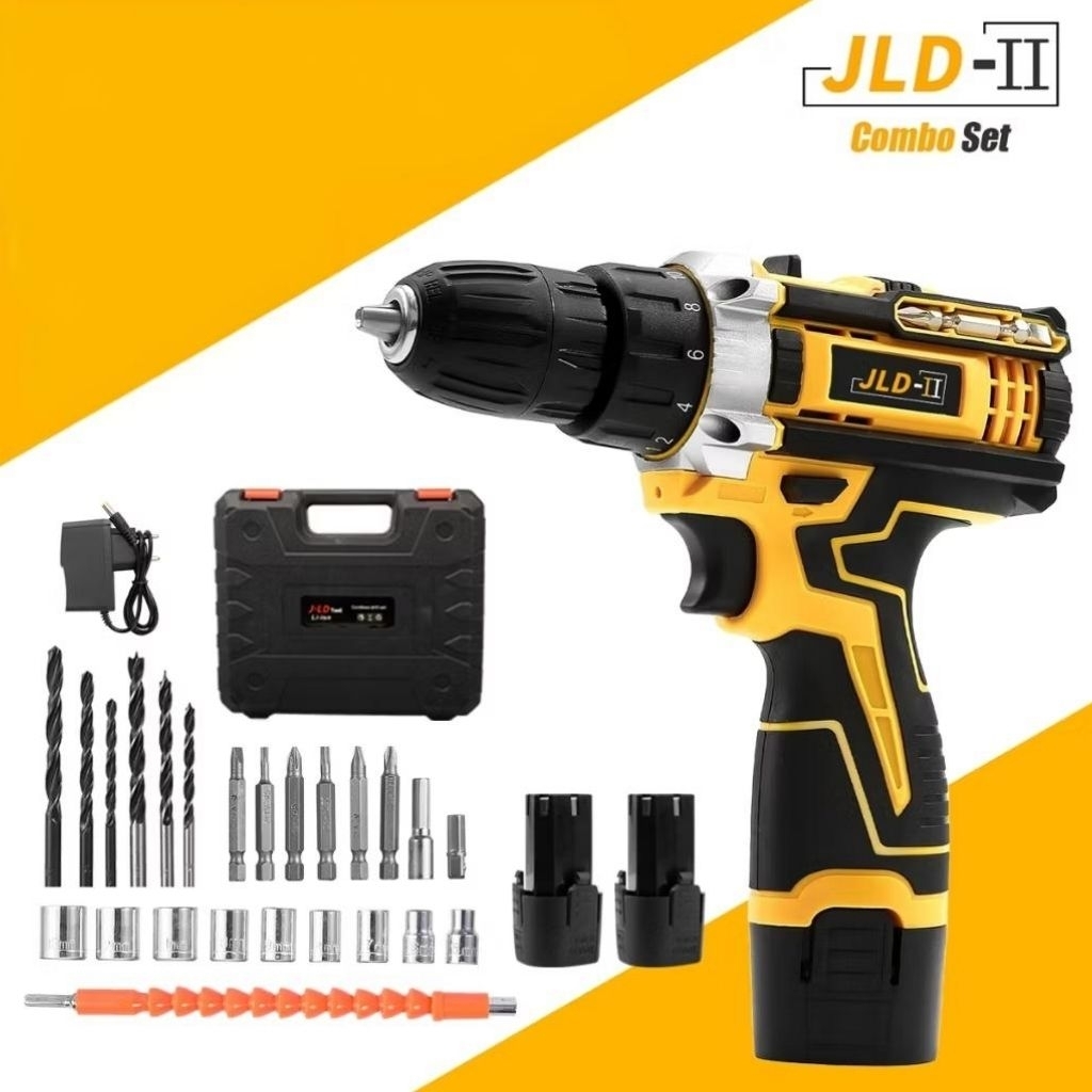 BOR BATERAI 18V 10MM BOR SERBAGUNA SUDAH 2 BATERAI + TAS + ASESORIS