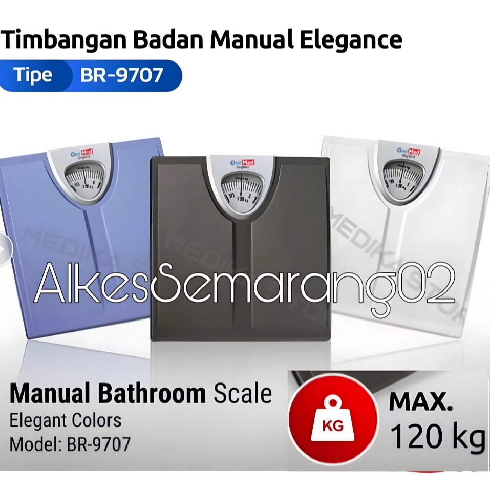 Onemed Timbangan Badan Elegan BR9707 Manual Scale Dewasa Berat Maks 120 kg