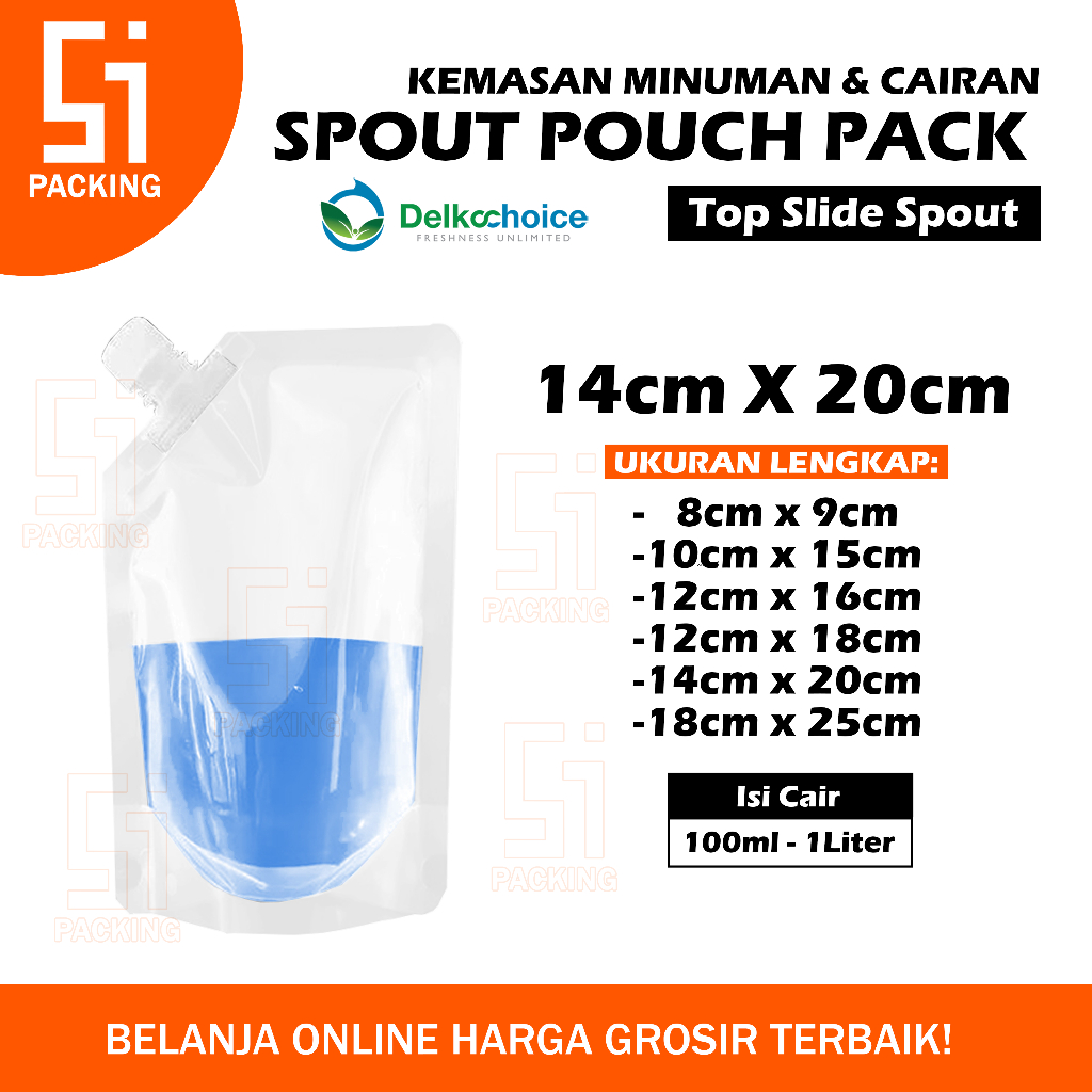 Standing Pouch Spout Pack Plastik Kemasan Minuman Cair Cairan Bening Transparan 100ml 150ml 250ml 30