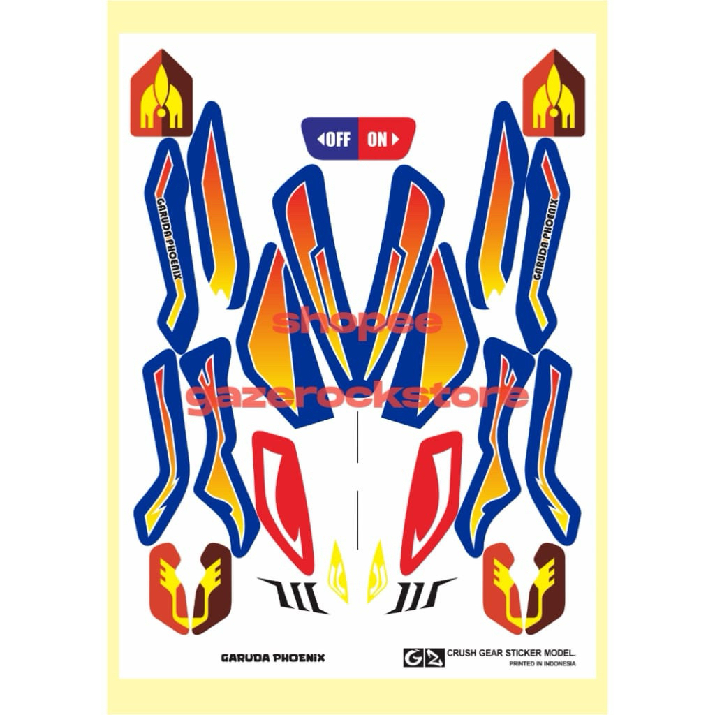 Stiker CrushGear Garuda Phoenix Cutting Vinyl