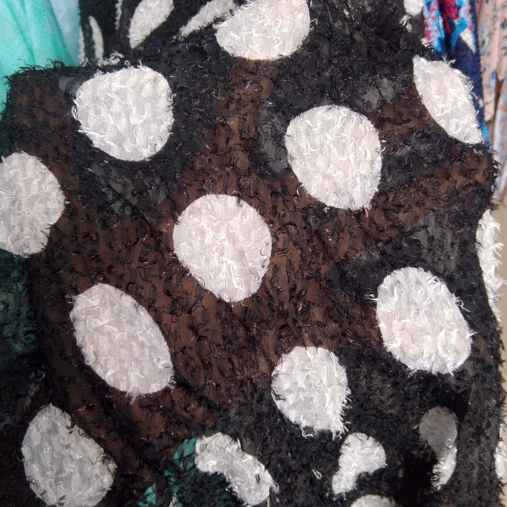 Kain Sifon Bludru Motif Polkadot Premium Bahan Jahit Dress Gamis Hijab Kyt