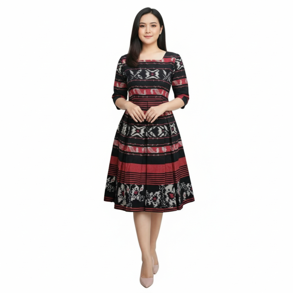 BAJU TENUN WANITA / DRESS TENUN WANITA / DRES TENUN JEPARA / DRESS TENUN NTT / DRESS ETNIK JEPARA TE