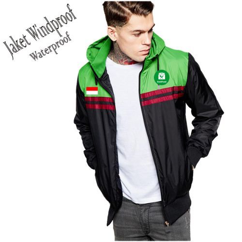 jaket windbreakers zipper grab / grabfood pria wanita jaket bomber taslan driver ojol grab grabbike 