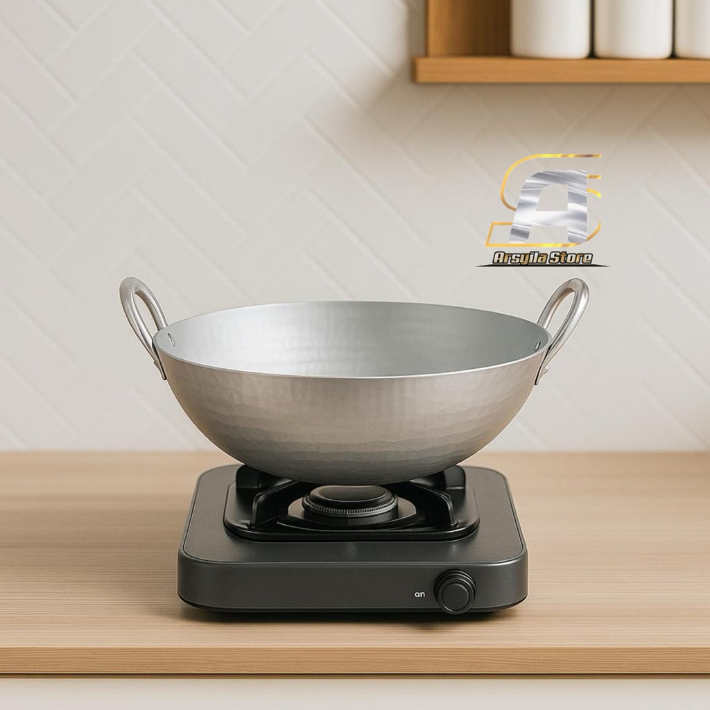 wajan / kuali cekung anti lengket 28 cm bahan alumunium tebal khas garut