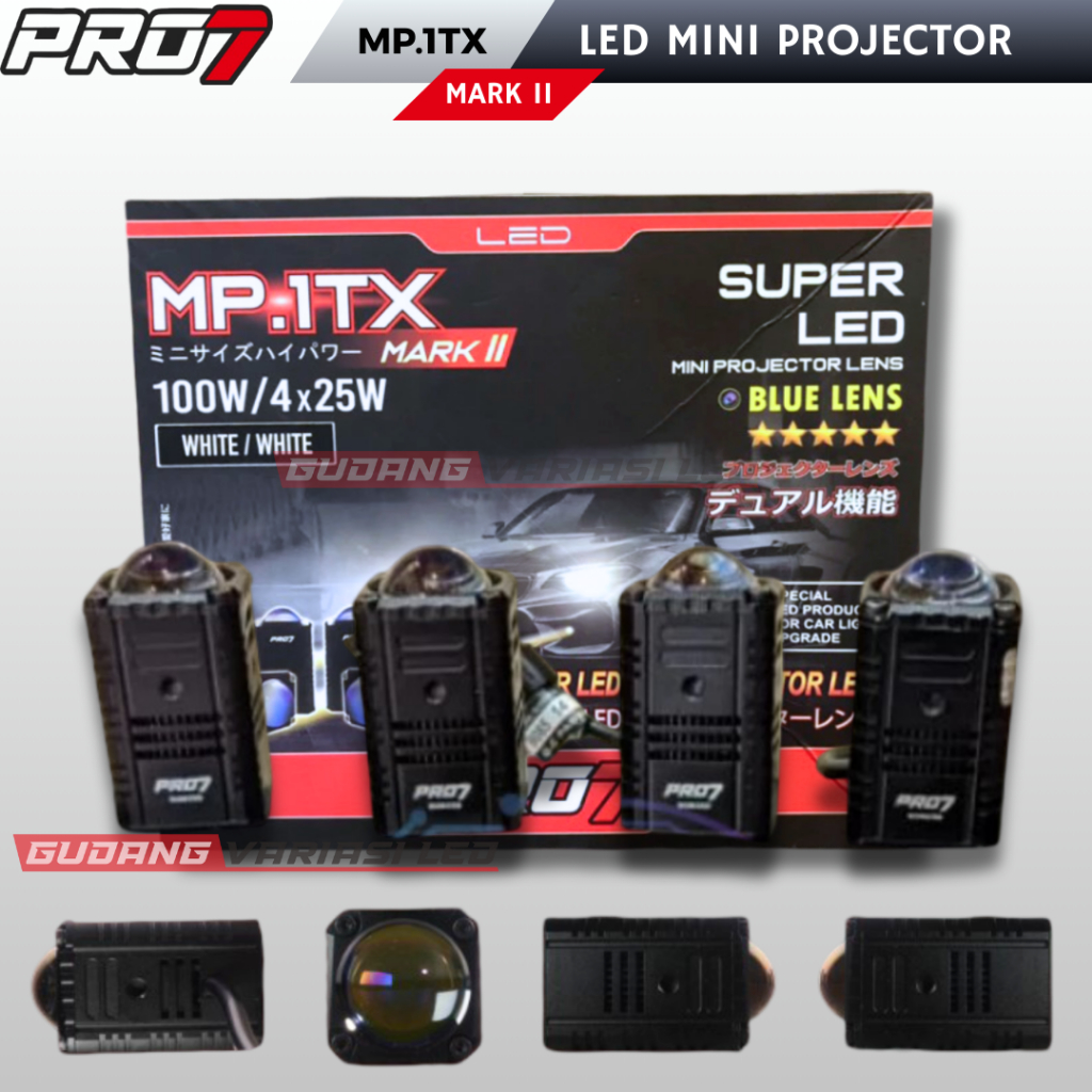 [FREE KAOS] PRO7 MP1TX MP 1TX MP.1TX MARK 2 II LAMPU MINI PROJECTOR CRISTAL LENS 25Wx4 100W MINILASE