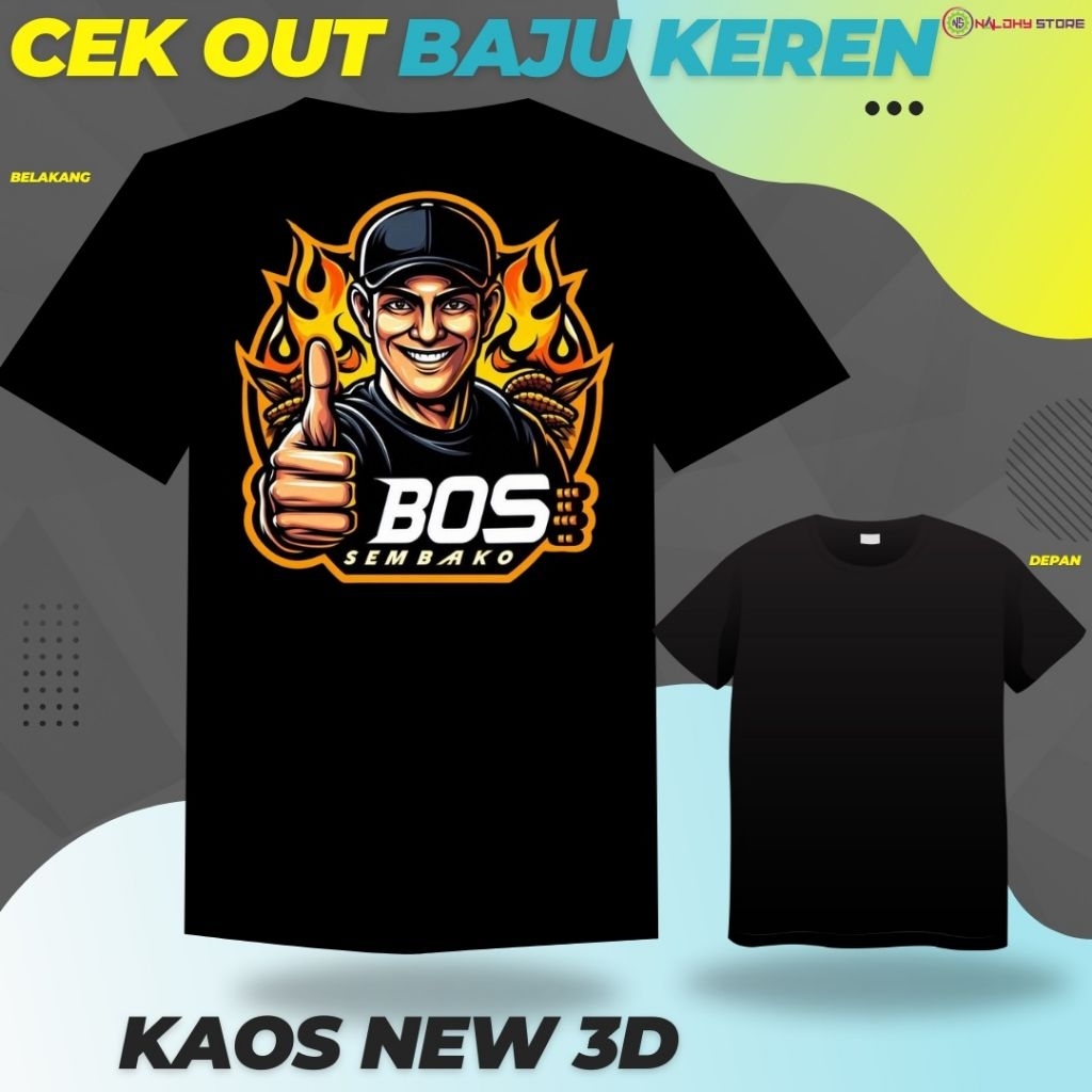 BAJU KAOS PRIA T-SHIRT DISTRO SIZE S M L XL XXL MOTIF KATA KATA BOS SEMBAKO / KAOS KATA KATA TERLARI