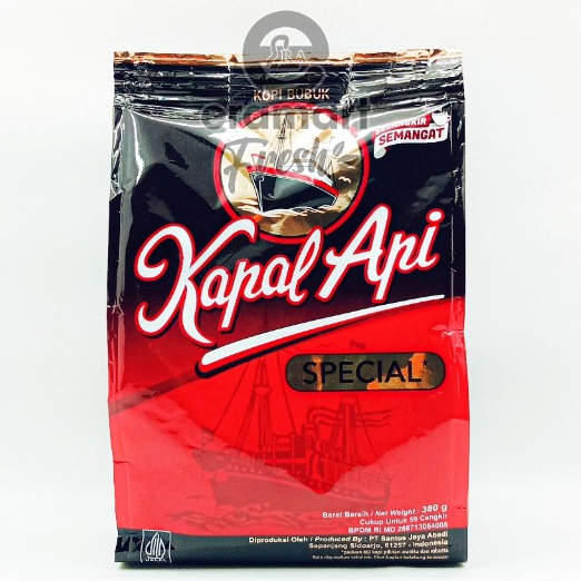 KOPI KAPAL API SPECIAL MERAH LESS SUGAR 380GR - KOPI BUBUK TANPA GULA / ERAMART