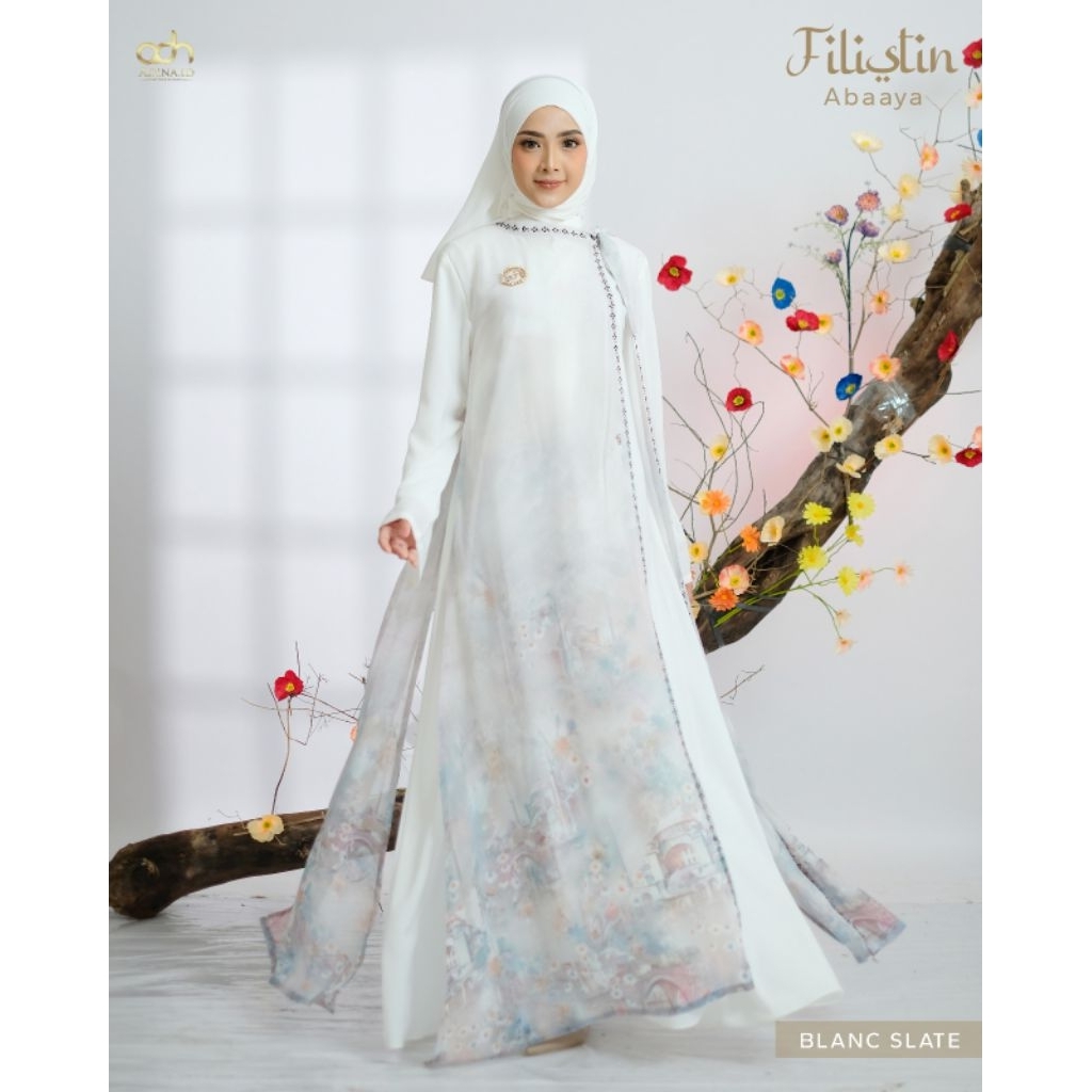 Gamis Filisṭīn ‘abaaya | mayhijab.id | abaya ori adina.id | abaya outer motif | abaya remaja