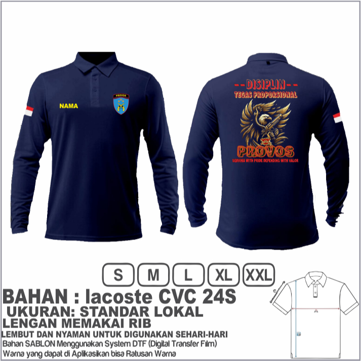 Kaos Provos Polo Lengan Panjang Terbaru / Kaos Kerah Provos