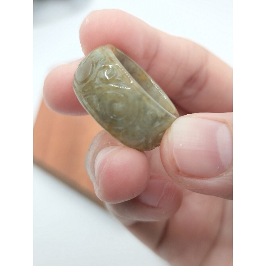 Giok Burma Ruyi Bangle Ring (jadeite)