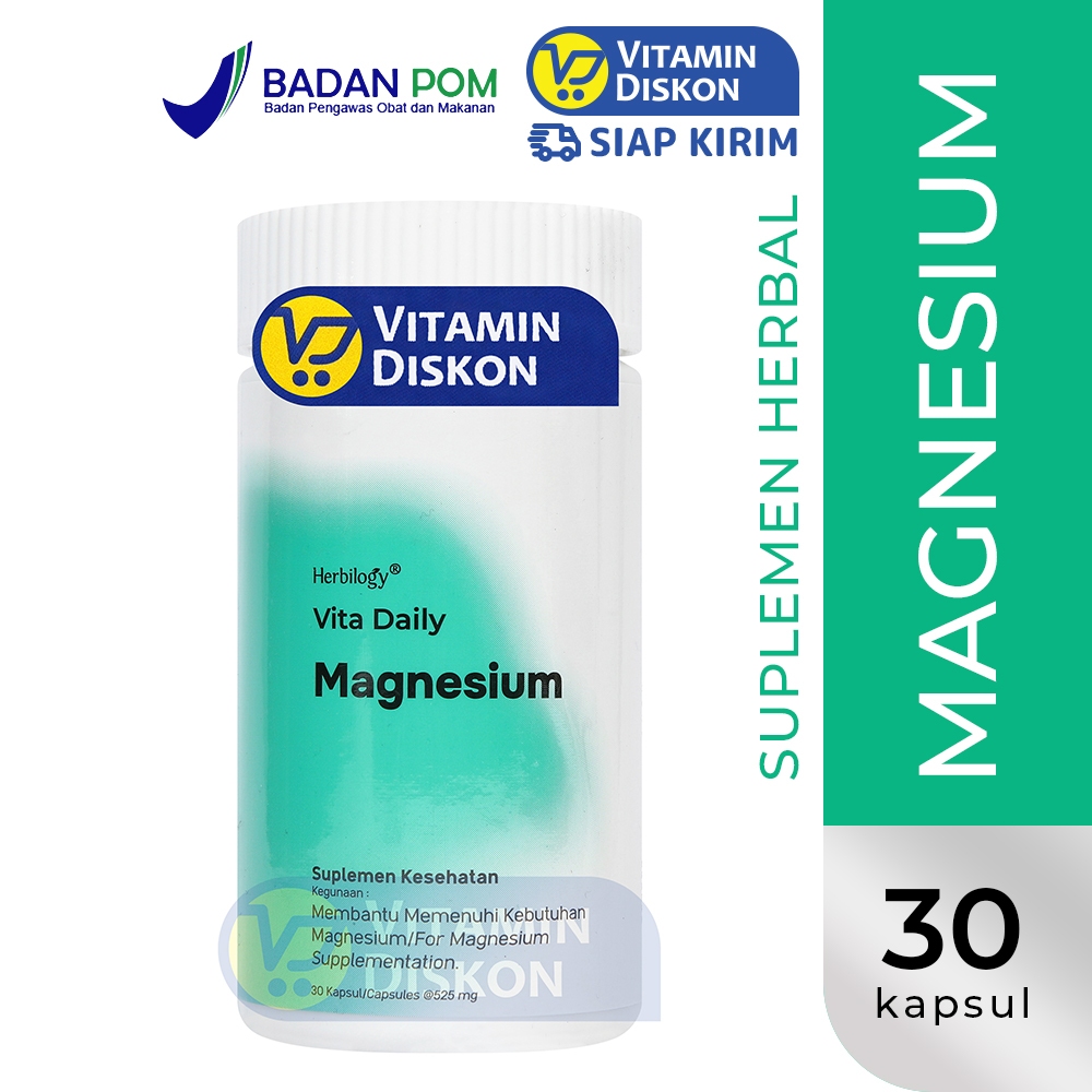 HERBILOGY VITA DAILY MAGNESIUM 30 CAPSULE | Suplemen Untuk Meningkatkan Kualitas Tidur, Meningkatkan