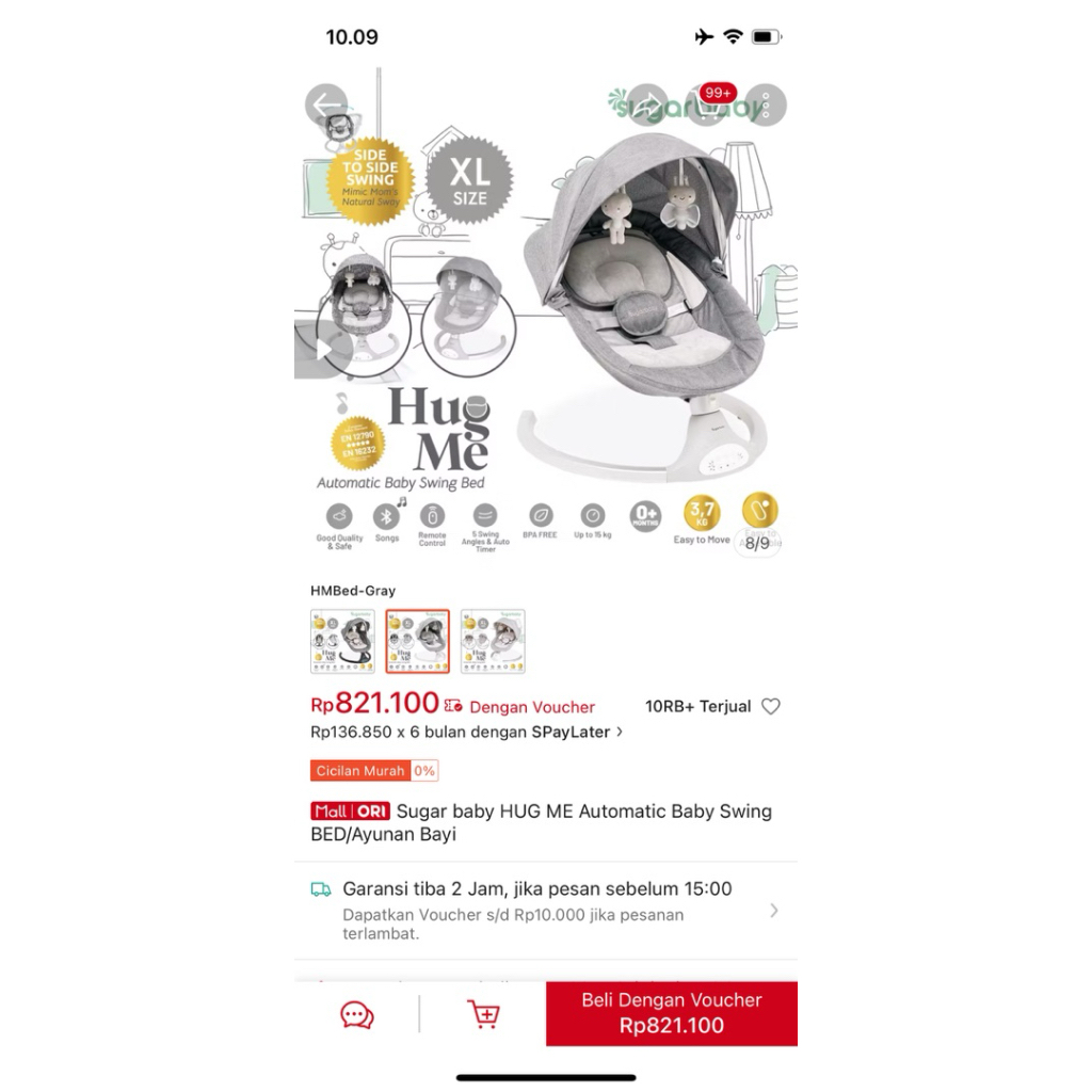 Bouncer Elektrik Sugar Baby Preloved