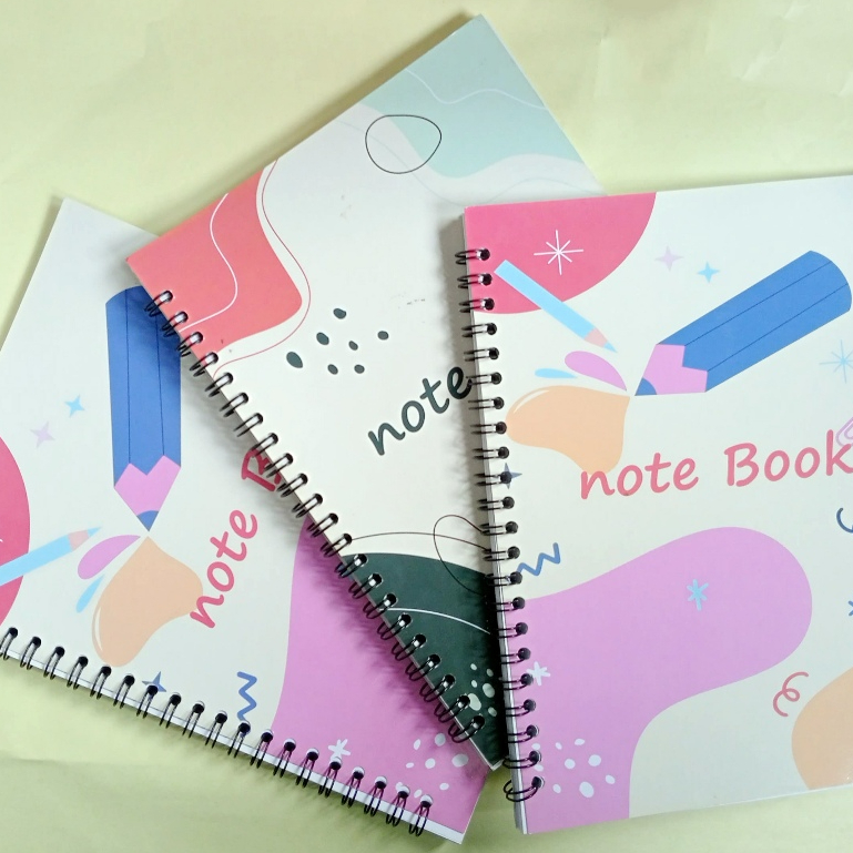 Notebook Buku Catata / Buku Tulis Spiral Ukuran A5 100 Hal ( 50 Lembar )