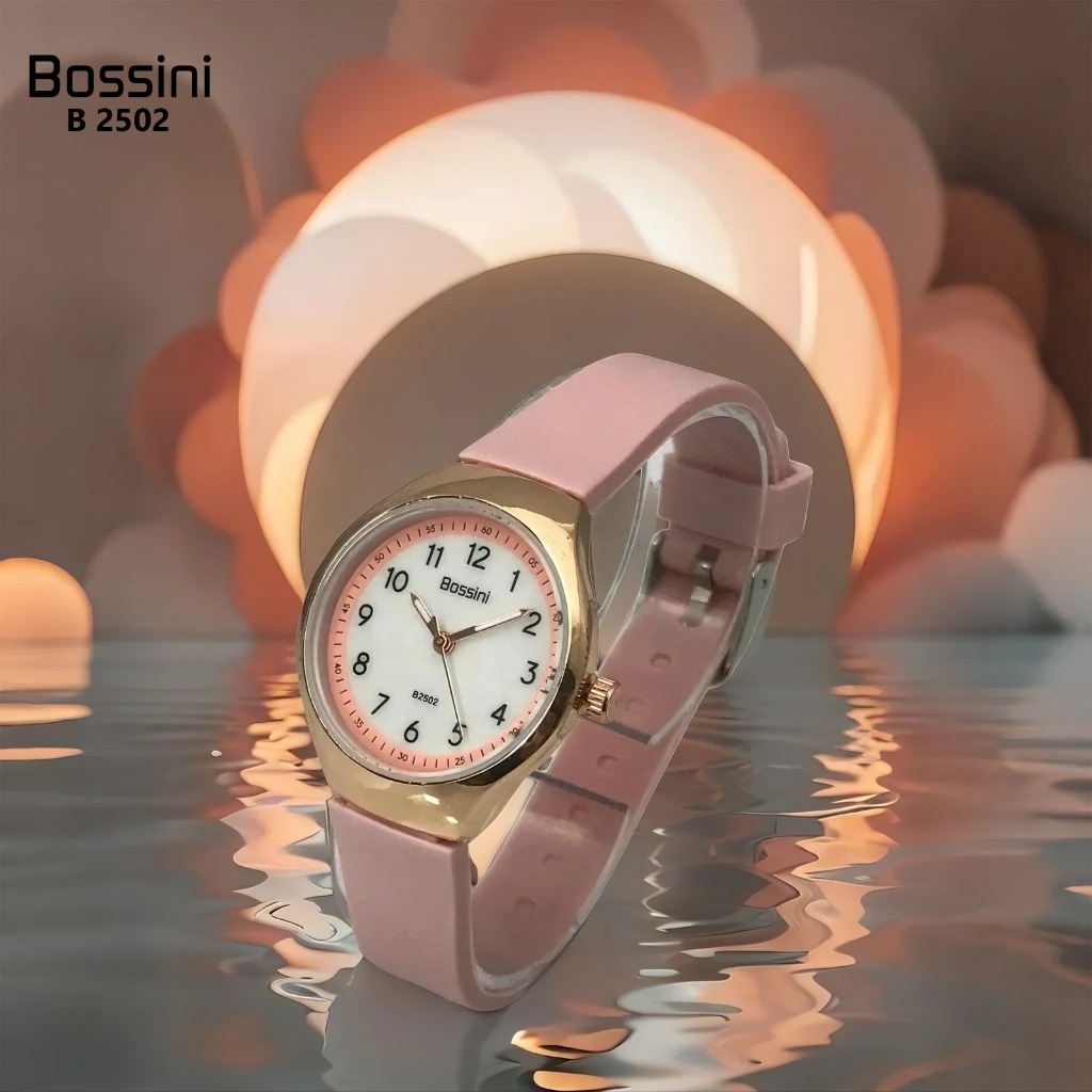 Jam Tangan Wanita Pastel Strap Silikon | Hadiah Kekinian dan Free Box Original | Bossini B2502