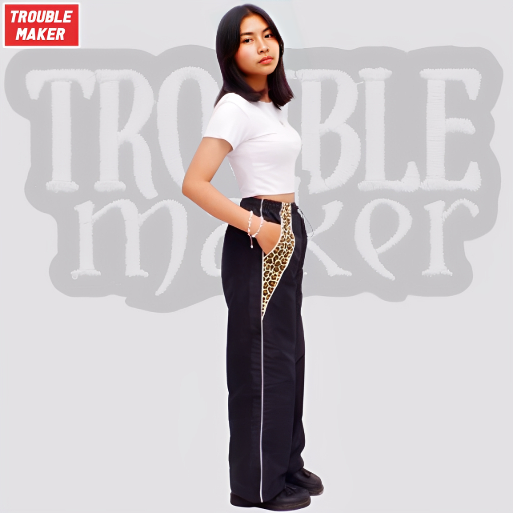 BAGGY PANTS LEOPARD / Y2K BAGGY PANTS MOTIF LEOPARD / Y2K VINTAGE LEOPARD