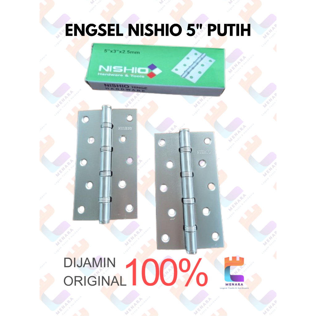Engsel NISHIO 5 inch Silver 5 Lubang