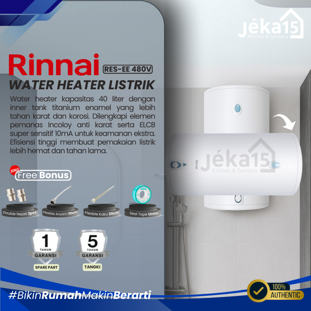 Pemanas Air Listrik Rinnai RES-EE440V-W 40L