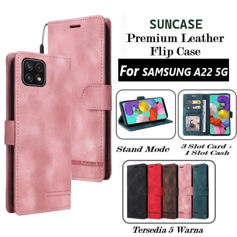 Case SAMSUNG A22 5G flip wallet leather standing flip cover