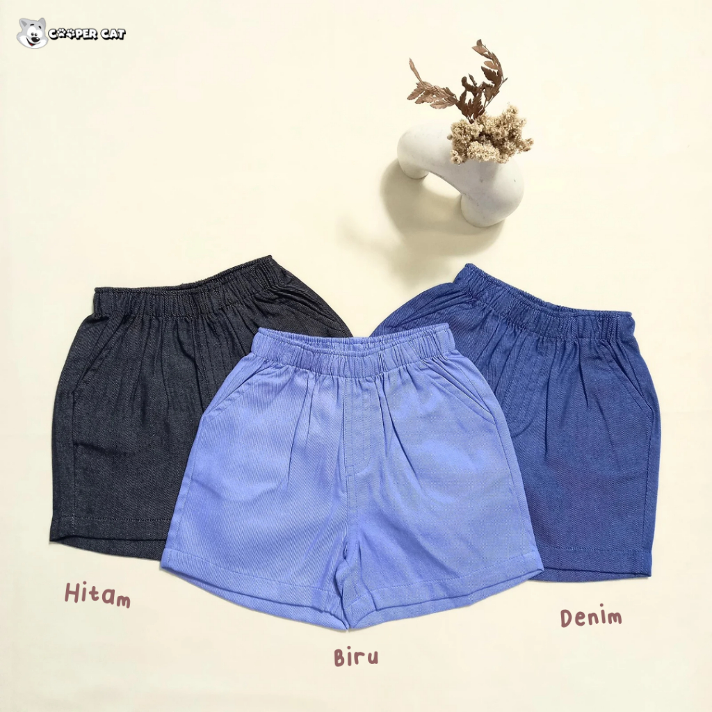 CooperCat Jeans west Denim Chino Celana Pendek Anak Unisex Laki-laki Perempuan 6 bulan - 6 Tahun