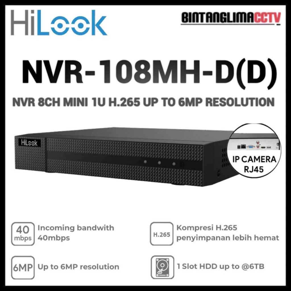 HILOOK NVR-108MH-D 8CH / NVR HILOOK 8 CHANNEL