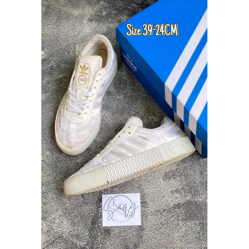 Adidas Sambarose White Sneakers Preloved Size 39
