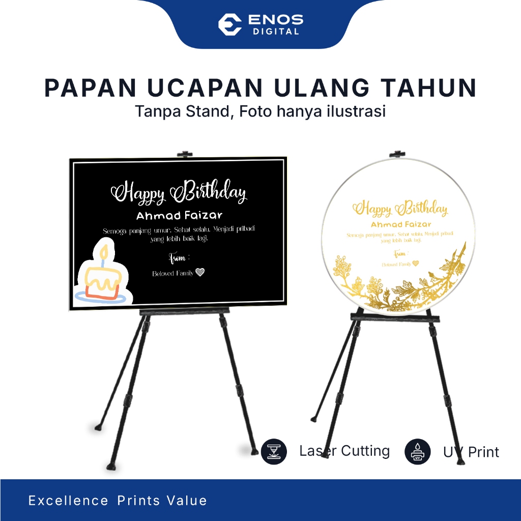 Papan Akrilik Ucapan Ulang Tahun Custom Nama | Kado Ultah Unik | Birthday Gift Estetik
