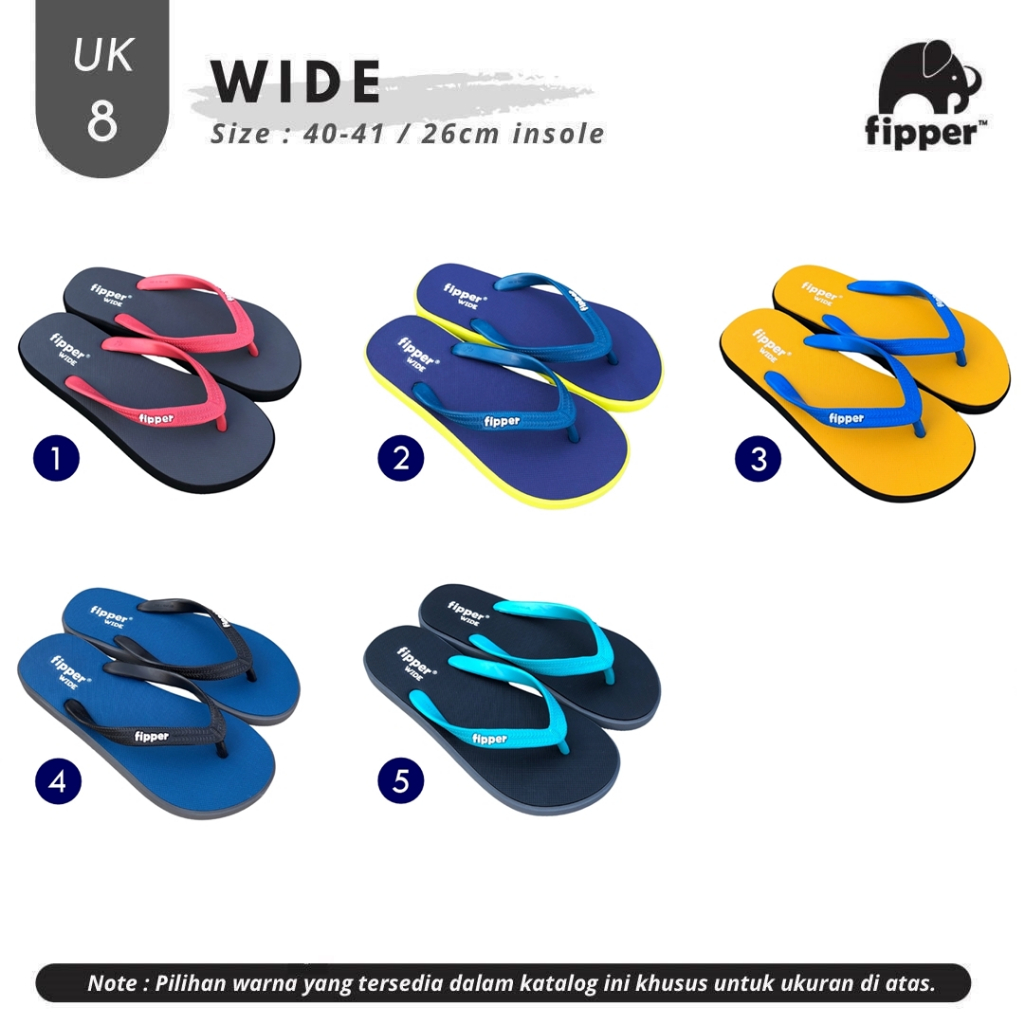 Fipper Wide Sandal Jepit Pria UK 8 (Size 40-41)
