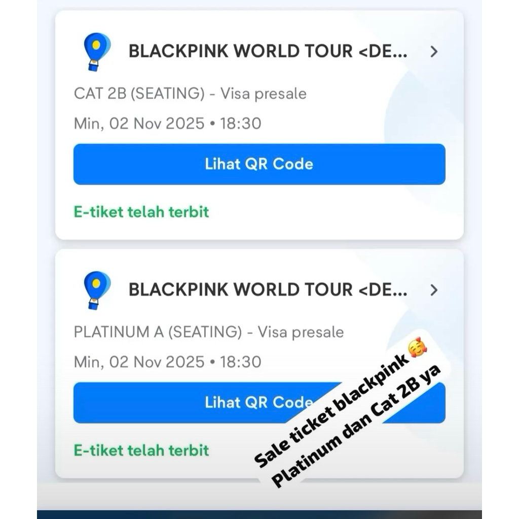 Ticket Blackpink D2 - Cat 2B Seating