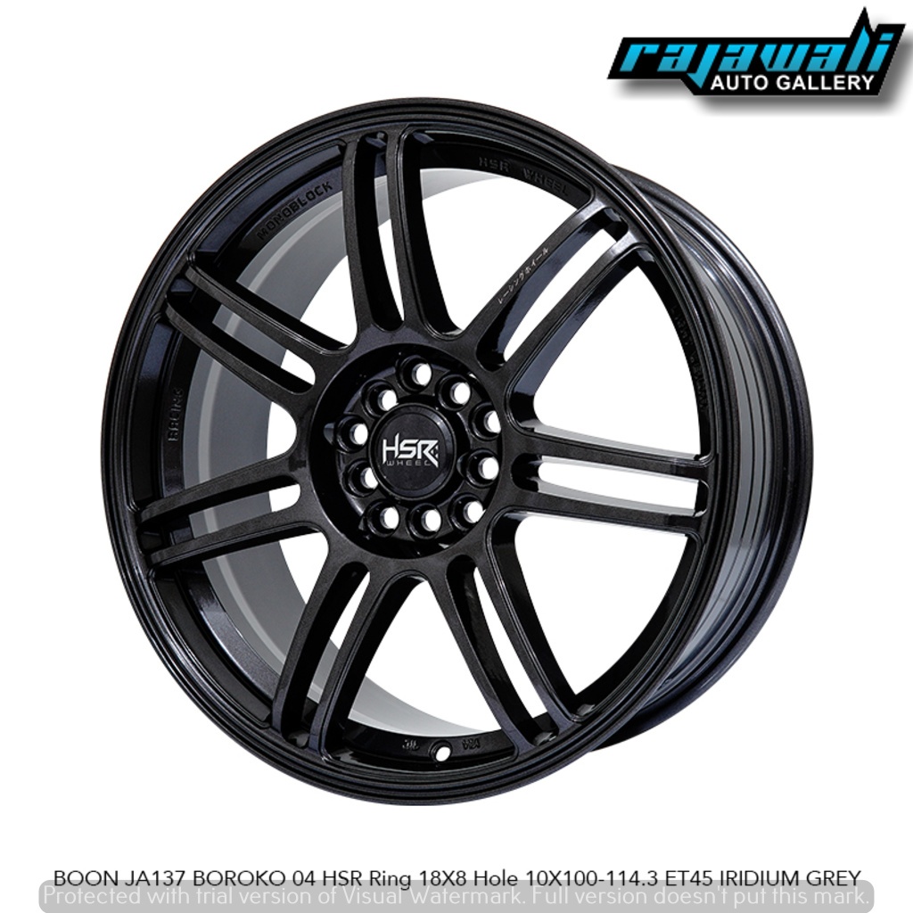 Velg Mobil racing  type HSR BOON Ring 18 pelek mobil civic new, avanza new warna Iridium Grey