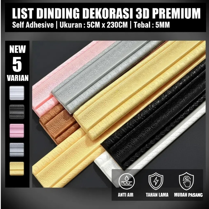 [5×230CM]List Foam 3D Wallborder Profil Stiker || List Foam 3D Border Plafon Dekorasi Rumah
