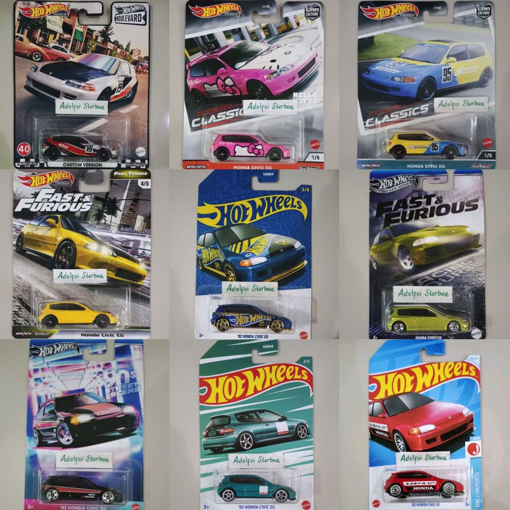 hotwheels hot wheels premium '92 honda civic EG custom version fast & furious tuners car culture mod