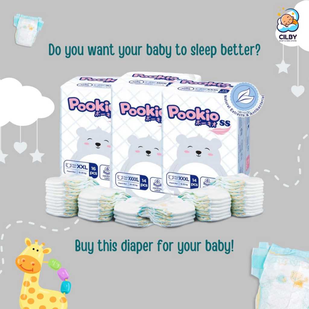 Pookio SS Pampers Premium Anak Tipe Celana/Perekat Ukuran XXL / XXXL / XXXXL