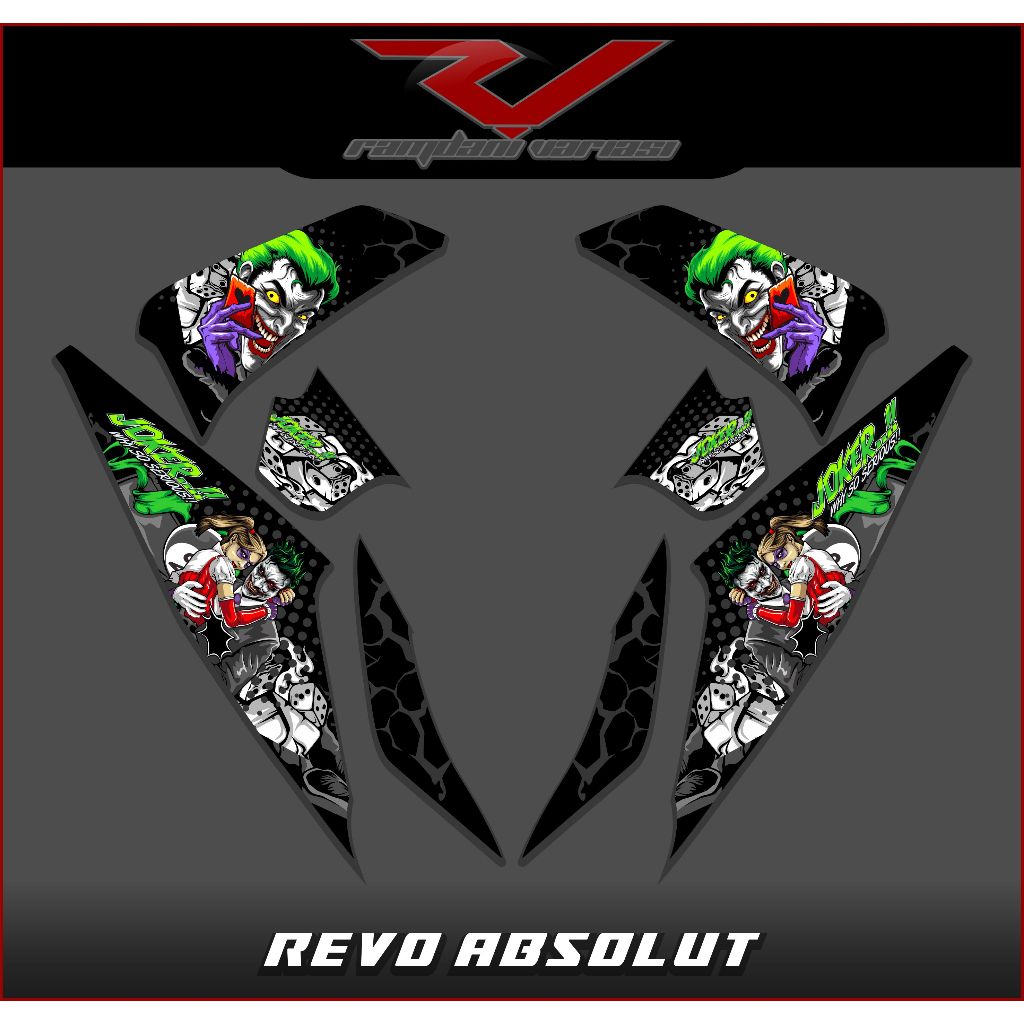 STRIPING VARIASI REVO ABSOLUTE/STIKER REVO ABS/STRIPING MOTOR ABSOLUTE 2010-2013 MOTIF JOKER
