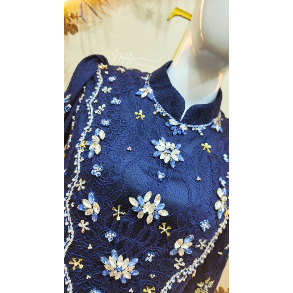 KEBAYA FULL PAYET WARNA NAVY