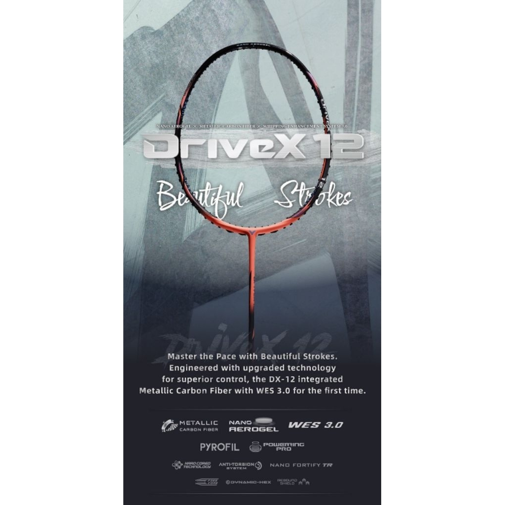 raket badminton victor dx12 dx 12 drive x 12 original