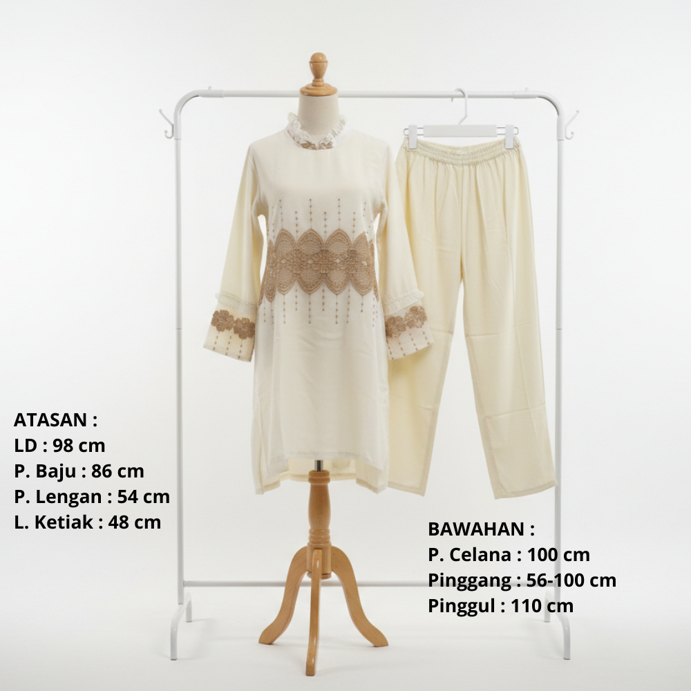 PRELOVED - SET TUNIK CELANA - Setelan Premium - Celana Panjang- Tunik Brokat - Tunik Mewah - Baju Ko