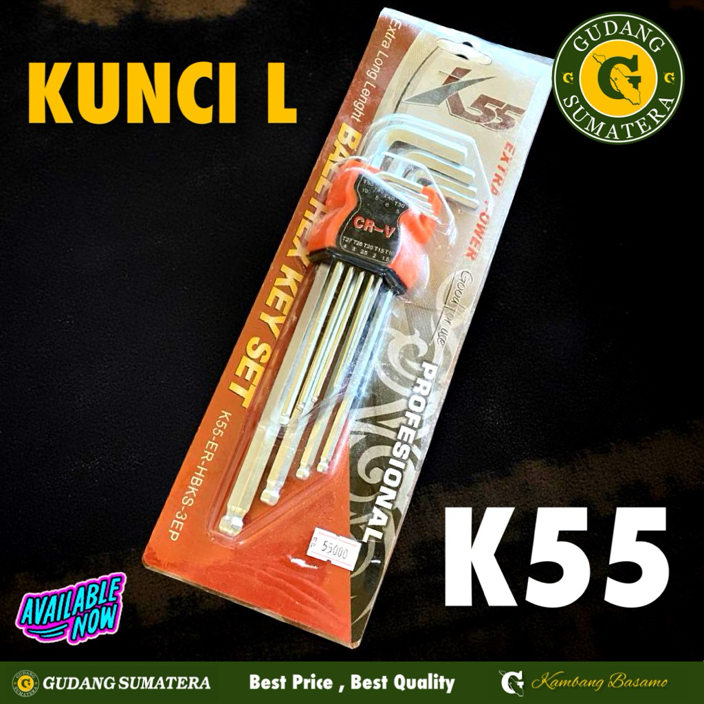 Kunci L Set 9 pcs K55 / Kunci L Set Model Bintang
