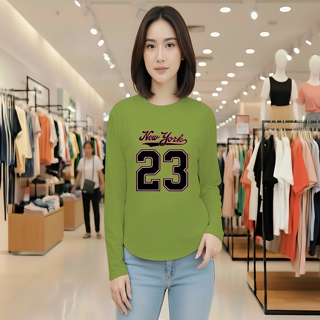 Kaos Oval Lengan Panjang/Kaos Polos Oval/Kaos Oval Motif Angka